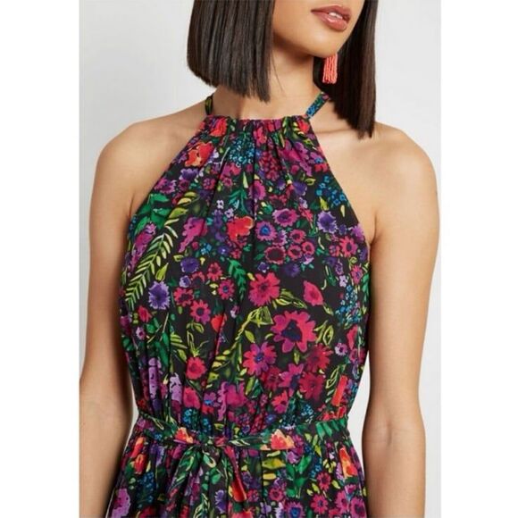 ModCloth Illuminated Elegance Chiffon Maxi Dress Size Medium - Picture 3 of 8